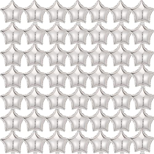 50Pcs 10" Silberfolie Stern Ballons, fünfzackige Mylar Ballons für Baby Dusche, Geschlecht Enthüllen, Hochzeit, Geburtstag oder Verlobungsparty Dekoration von Finypa