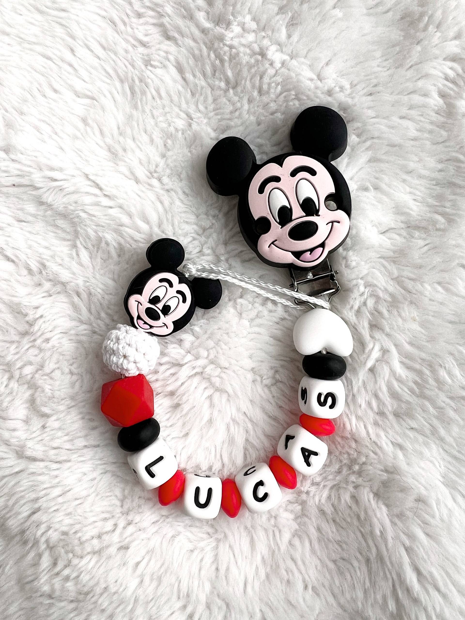 Personalisierte Schnullerkette - Mickey Mouse von Fiorellinoarticles