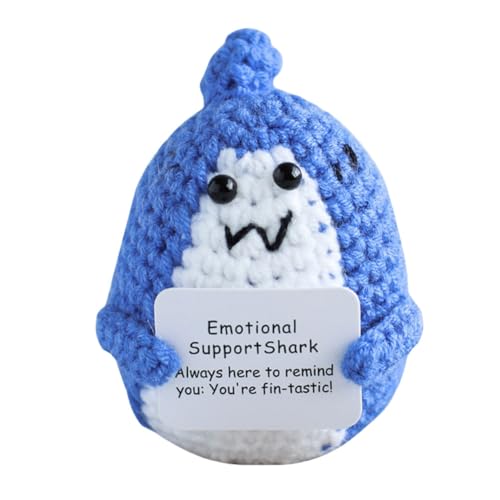 Fiorky Lustige Häkelpuppe zur emotionalen Unterstützung, Geschenk, süße Häkelpuppe mit positiver Karte, niedliche Raumdekoration, Strickspielzeug, Häkel-Ermutigungsspielzeug for Freund, Orna von Fiorky