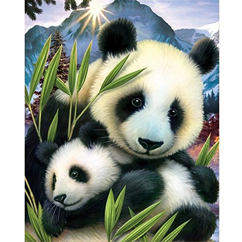 Fipart Diamond Painting ，5D DIY Cross Stickerei Malerei Kits，Diamant Painting Bilder Kunst Hauswanddekoration ，Panda（30x36cm） von Fipart