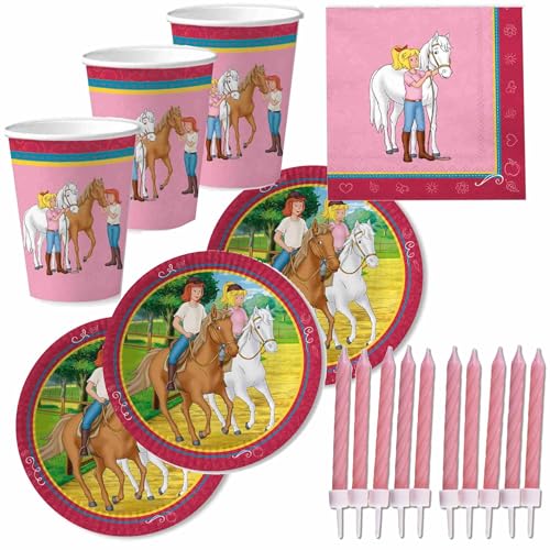 Partyset Bibi und Tina für 8 Kinder mit 46 Teilen // Bibi und Tina Partydekoration von DH-Konzept mit Tellern, Bechern, Servietten und Kuchenkerzen von Firlefantastisch Der Partyshop