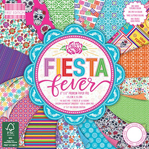 First Edition FEPAD193 Papierblock-Fiesta Fieber, Mehrfarbig, 6 x 6 cm von First Edition