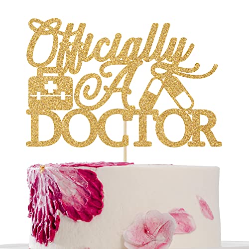 Officially a Doctor Cake Topper, Congrats Doctor Cake Topper, Doctor Graduation Decorations, Congrats Grade Decorations 2022 Gold Glitter von First Holy Communion