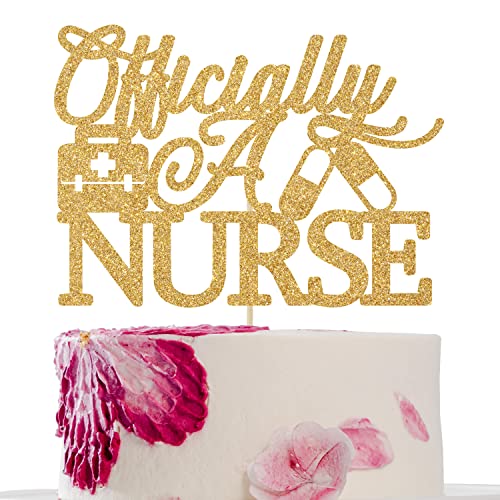 Officially a Nurse Cake Topper, Congrats Nurse Cake Decor, Nurse Graduation Decorations, Congrats Grade Decorations 2022 Gold Glitter von First Holy Communion