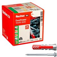 fischer DuoPower 10x50 S 2K 535461 Dübel mit Schrauben Ø 10 mm x 50 mm, 25 Stück von Fischer