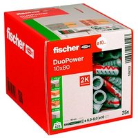 fischer DuoPower 10x80 2K 538252 Universaldübel-Sortiment Ø 10 mm x 80 mm, 25 Stück von Fischer