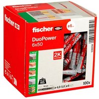 fischer DuoPower 6x50 2K 538250 Universaldübel-Sortiment Ø 6 mm x 50 mm, 100 Stück von Fischer