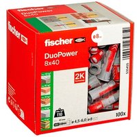 fischer DuoPower 8x40 2K 535455 Universaldübel-Sortiment Ø 8 mm x 40 mm, 100 Stück von Fischer