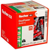 fischer DuoPower 8x40 S 2K 535460 Dübel mit Schrauben Ø 8 mm x 40 mm, 50 Stück von Fischer