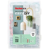 fischer EasyDIY Deko-Box 571944 Dübel- und Schrauben-Sortiment Ø 4,5/6 mm 30/47/63 mm, 131 Stück von Fischer