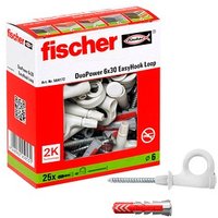 fischer EasyHook Loop - DuoPower 6x30 2K Dübel mit Schrauben Ø 4/6 mm 30/70 mm, 25 Stück von Fischer