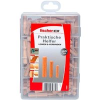 fischer Praktische Helfer 548597 Holzdübel-Sortiment Ø 6/8/10 mm 30/40/50 mm, 160 Stück von Fischer