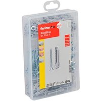 fischer Profi-Box - SX Plus + S 567897 Dübel- und Schrauben-Sortiment Ø 4,5/5/6/8 mm 30/40/55 mm, 160 Stück von Fischer