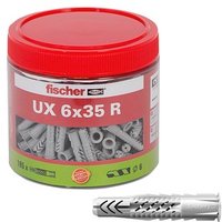 fischer UX 6x35 R 531027 Universaldübel-Sortiment Ø 6 mm x 35 mm, 185 Stück von Fischer