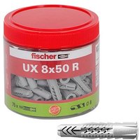 fischer UX 8x50 R 531026 Universaldübel-Sortiment Ø 8 mm x 50 mm, 75 Stück von Fischer