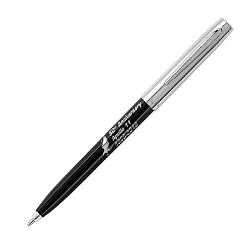 Apollo 11 Fisher Space Kugelschreiber 50th Anniversary Edition Chrome Cap O-Matic, mit aufgedrucktem Logo. Black Barrel von Fisher Space Pen