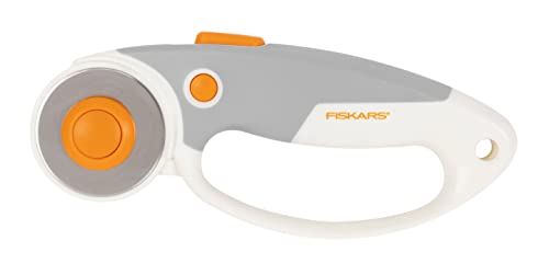 Fiskars Titan-Rollschneider, Rollmesser mit Schlaufengriff, Rechts- und Linkshändig, Klingen-Durchmesser: 45 mm, Orange/Weiß/Grau, 1066047 von Fiskars