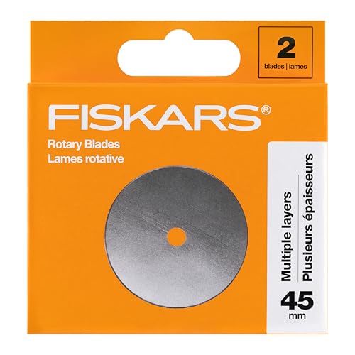 Fiskars 45 mm Rotationsklinge, 2 Stück, Ersatzklingen für Rollschneider, Präzisionsschneiden zum Quilten und Nähen Fiskars 45 mm Rotationsklinge, 2 Stück, Ersatzklingen für Rollschneider, Präzisionsschneiden zum Quilten und Nähen von Fiskars