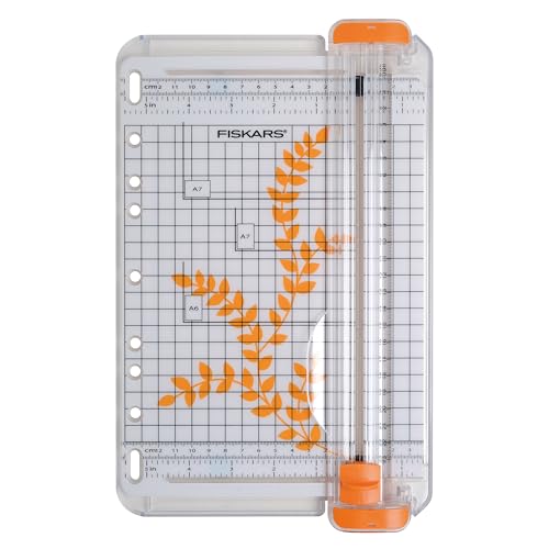 Fiskars Tragbare Papierschneidemaschine, A5, Mit Schnittlinienführung, SureCut, 1004637 von Fiskars