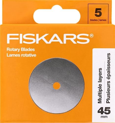 Fiskars FISW7 95287097J Rollschneider-Klingen 5 Stück pro Packung, 45 mm von Fiskars