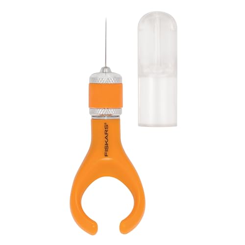 Fiskars Finger-Bastelmesser/Cutter, Für Rechts- und Linkshänder, Gesamtlänge: 2.1 x 3.35 x 10.7 cm, Qualitätsstahl/Kunststoff, Orange, Softgrip, 1024409 von Fiskars