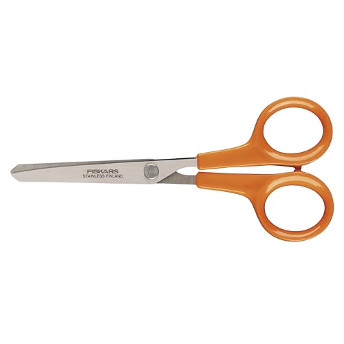 Fiskars Hobbyschere, Länge: 13 cm, Für Rechts- und Linkshänder, Rostfreie Stahl-Klinge/Kunststoff-Griffe, Orange, Classic, 1005154 von Fiskars