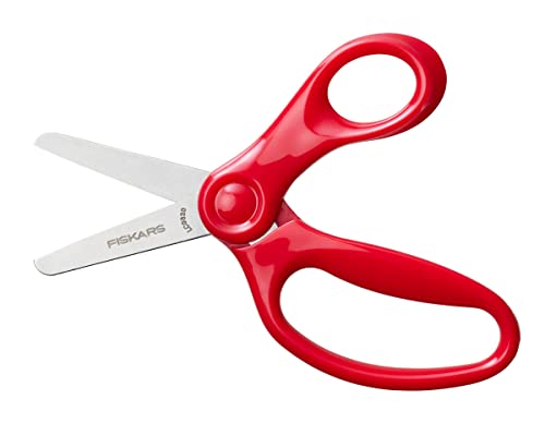 Fiskars Kinderschere, Ab 6 Jahren, Länge: 13 cm, Für Rechts- und Linkshänder, Metall-Klinge/Kunststoff-Griffe, Rot, 1064071 von Fiskars