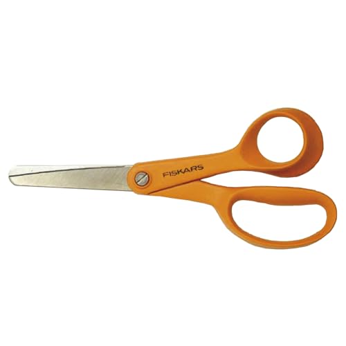 Fiskars Kinderschere, Ab 8 Jahren, Länge: 13 cm, Für Rechtshänder, Rostfreie Stahl-Klinge/Kunststoff-Griffe, Orange, Classic, 1005166 von Fiskars