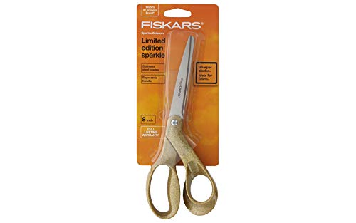 Fiskars Premier Schere, gebogen, glitzernd, goldfarben, 20,3 cm von Fiskars