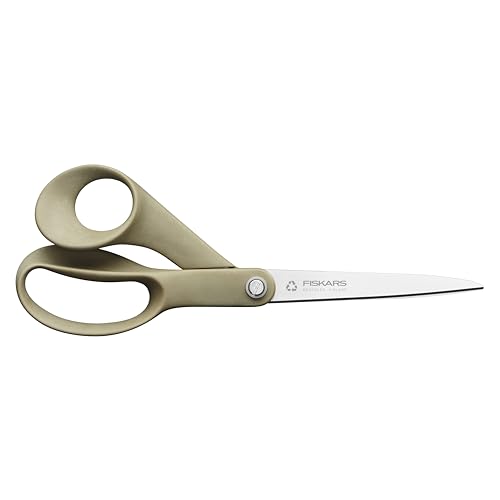 Fiskars Recycelte Universalschere, Functional Form, 100% wiederverwertbare Materialien, Gesamtlänge: 21 cm, Recycelter Edelstahl/Kunststoff, Grau, 1058094 von Fiskars