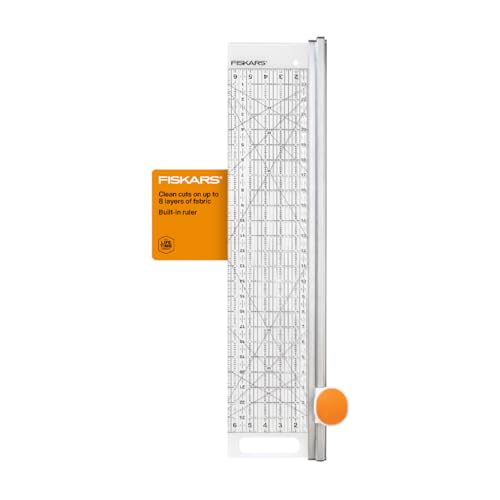 Fiskars Rollschneider und Lineal, 61 cm L x 15,2 cm B Stoffschneider mit Rasterlinien, Bastelbedarf, grau, transparent von Fiskars