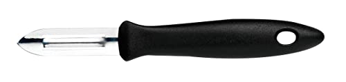 Fiskars Schäler mit rostfreier Stahlklinge für Obst und Gemüse, Kunststoff/Edelstahl, Klingenlänge: 6 cm, Essential, Schwarz/Silber, 1065585 von Fiskars