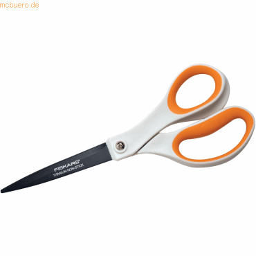 Fiskars Schere Titanium Non Stick Schere 21cm weiß/orange von Fiskars