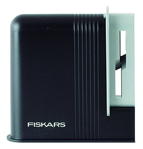 Fiskars Scherenschärfer, Für Rechtshänderscheren, Keramik-Schleifköpfe/Kunststoff-Gehäuse, Schwarz/Grau, 1005137 von Fiskars