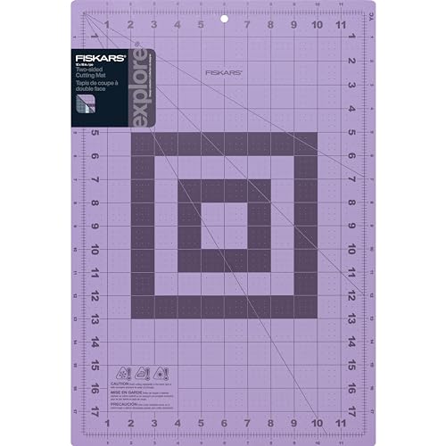 Fiskars Selbstheilende Schneidematte mit Gitter zum Nähen, Quilten und Basteln, 30,5 x 45,7 cm, Raster, modisch – Lila/Mountain Haze von Fiskars