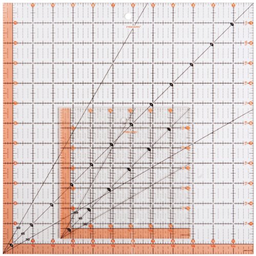 Fiskars Square Acrylic Ruler, 2 Piece Quadratisches Acryl-Lineal, 2-teiliges Set, farblos, Basic von Fiskars