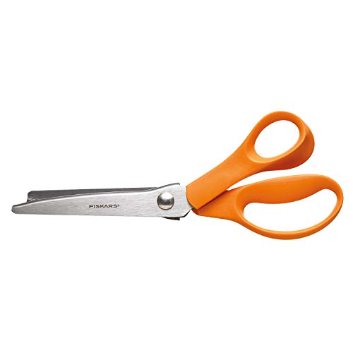 Fiskars Zickzack-Schere, Länge: 23 cm, Für Rechtshänder, Rostfreie Stahl-Klinge/Kunststoff-Griffe, Orange, Classic, 1005130 von Fiskars