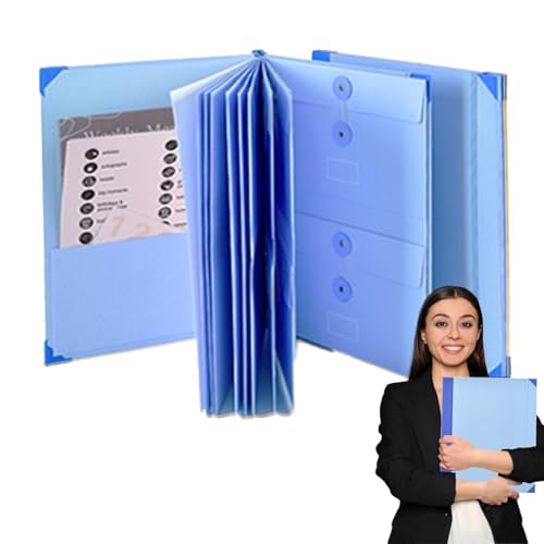 Erweiterbare Dateiordner – Accordion File Organizer | Tragbare Aktenordner aus Papier | Quittungsorganisator mit Etiketten für Bürobedarf von Fisssure