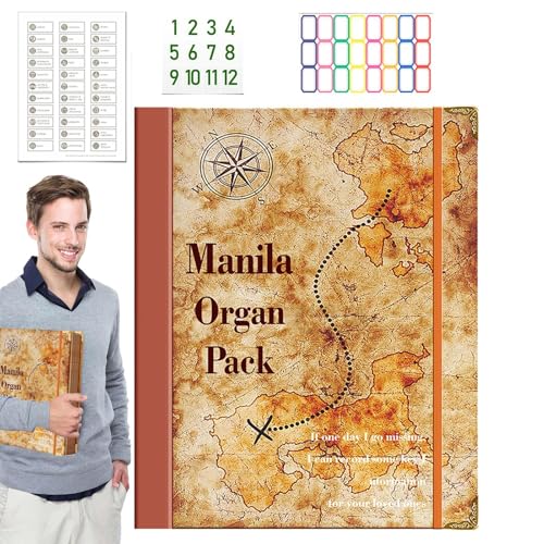 Fisssure Beschriftbare erweiterbare Taschen, Life Ordner Organizer Set für Dokumente | Lebensdokumentenmappen Set mit Etiketten | Akkordeon-Ordner für die von Fisssure