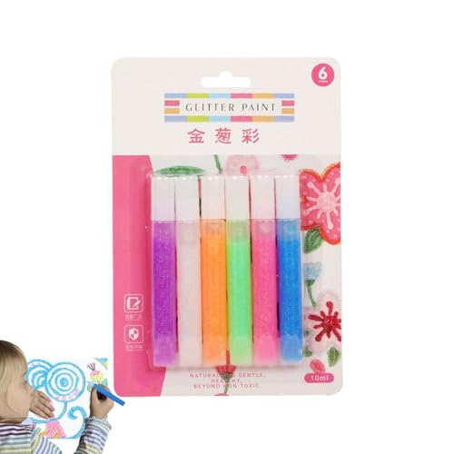 Fisssure Blasenstifte, Malmarker für Kinder,6-Farben-Lackstift-Set | 3D-Kunst-sicherer Stift, Stift für kreative Projekte, Zeichenstift-Set, 3D-Kunst, präzise für Kinder von Fisssure