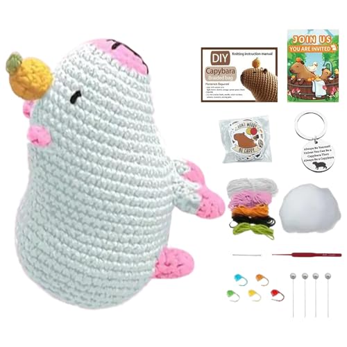 Häkelset Capybara Häkelset - Capybara Häkelset für Anfänger, Capybara Strickset für Anfänger | Häkelset, Capybara Stricken aus Wolle, Strickzubehör für Kinder von Fisssure