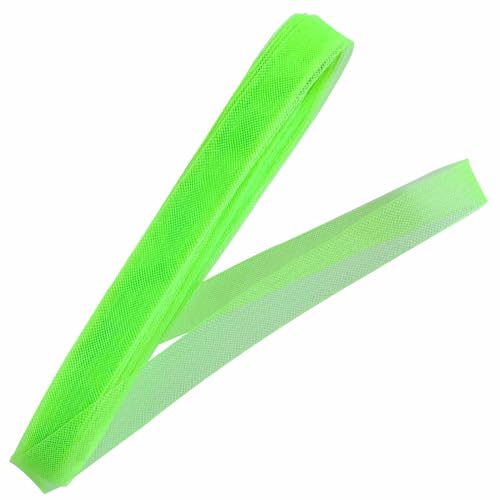 FitLit 30 mm breiter, steifer Rosshaar-Zopf für Polyester, zum Nähen, Hochzeitskleid, Tanzkleider, Formgebung, Zubehör, Krinolinband, elastisches Gurtband, Netzgewebe (fluoreszierendes Grün) von FitLit