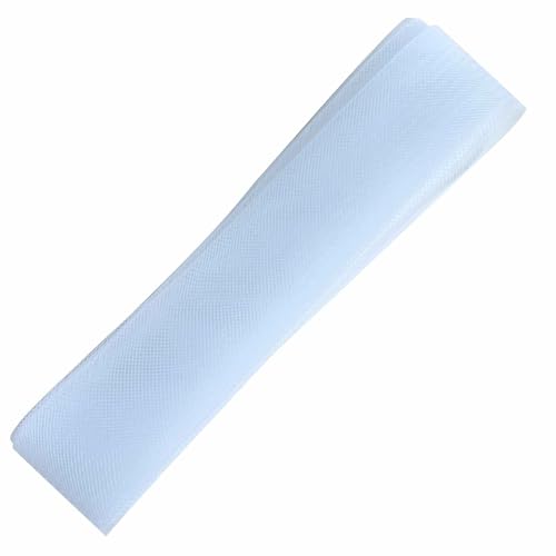 FitLit 9 Meter langes steifer Rosshaar-Zopf für Polyester, zum Nähen, Hochzeitskleid, Tanzkleider, Formgebung, Zubehör, Krinolinband, elastisches Gurtband, Netzgewebe (weiß, 60 mm breit) von FitLit