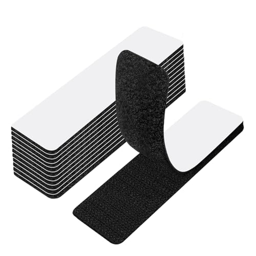 12 Stück Klettband Selbstklebend Extra Stark, Klett Klebeband 3 x 10cm, Doppelseitig klettverschluss selbstklebend für Organisation, Befestigung und Aufbewahrung von Werkzeugen von Fitbitop