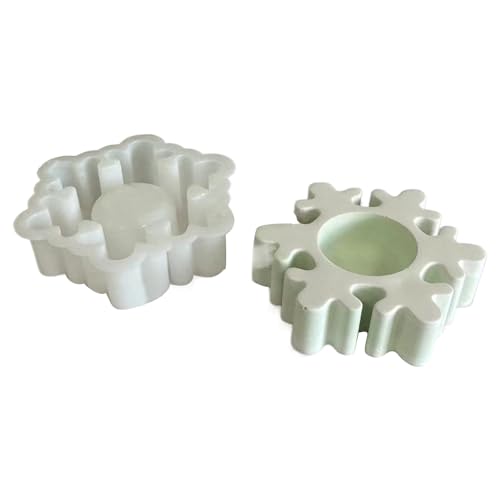 Fitooles 3D-Kerzenhalter-Silikonform, Schneeflockenform, Kerzenhalter, Gießform, Möbeldekoration von Fitooles