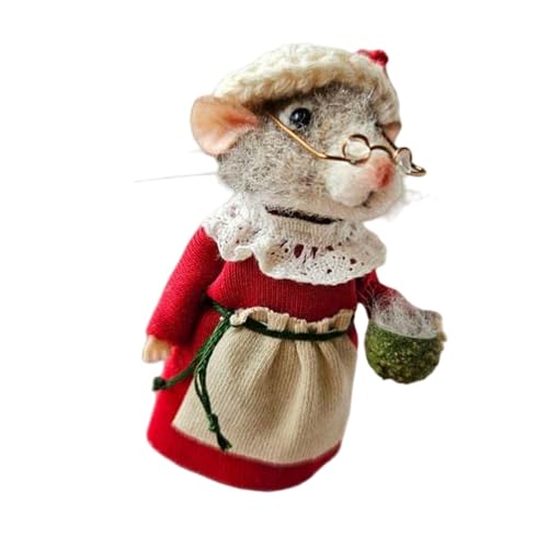 Fitooles Kleine Nadelfilz-Maus-Figur, Puppen, klassische Cartoon-Figuren, Wollfilz, Weihnachtsdekoration für Zuhause von Fitooles