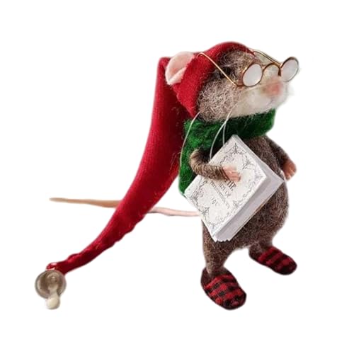 Fitooles Kleine Nadelfilz-Maus-Figur, Puppen, klassische Cartoon-Figuren, Wollfilz, Weihnachtsdekoration für Zuhause von Fitooles