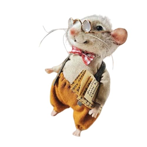 Fitooles Kleine Nadelfilz-Maus-Figur, Puppen, klassische Cartoon-Figuren, Wollfilz, Weihnachtsdekoration für Zuhause von Fitooles