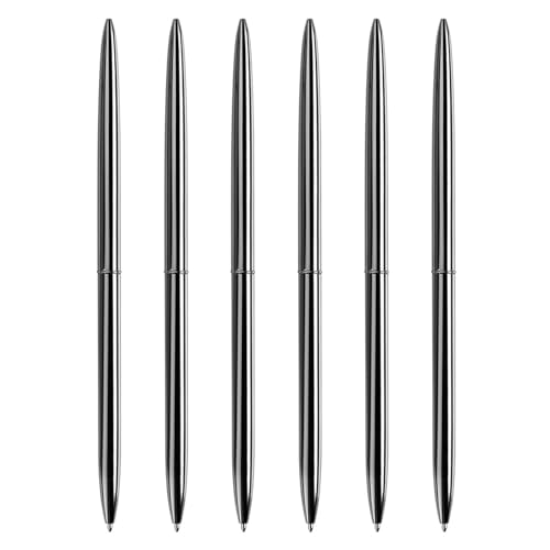 Fitooles Langer Kugelschreiber, Drehmechanik, Metall-Kugelschreiber, 1,0 mm Spitze, reibungsloses Schreiben, Unterschreiben, Gästeanmeldung, 6 Stück von Fitooles