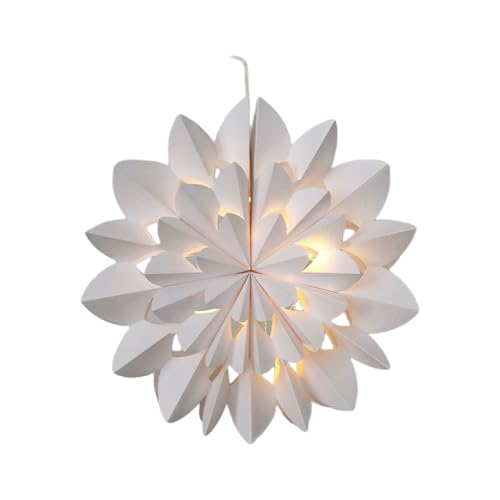 Fitooles Schneeflocke Hängende Ornament Papier Dekoration Beleuchtete LED-Lichter mit warmweißem Licht für Weihnachten von Fitooles